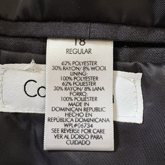 Calvin Klein Gray Wool Blend Blazer Suit Separate Jacket Womens Size 18 - Picture 4 of 5